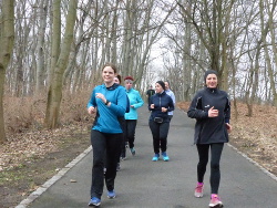 Laufgruppe kurz vor Frühlingsbeginn